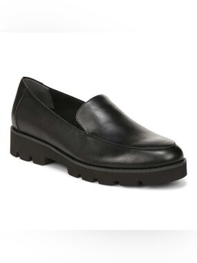 Vionic Kensley Black Nappa Leather Comfort Loafers Lug Sole Women’s Size 9